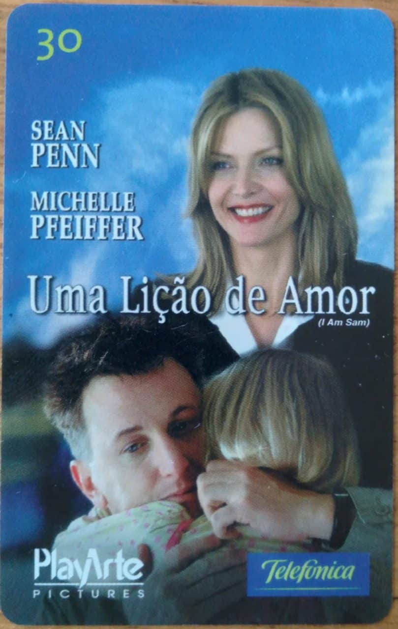 Cartão telefone Brasil Telefônica 2002. Filme Uma lição de amor ct 1/6.