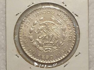 - México) 1 Peso - 1962 - Morelos / Prata / Flor de cunho / box48