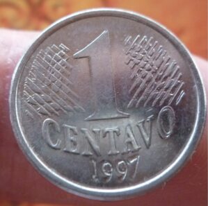 1 CENT. REAL 1997 CENTAVO DUPLO TRAÇOS DUPLOS VER FOTOS .