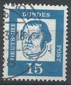 28e10 Filatelia Selo Alemanha Martin Luther 1961 Carimbado Selos Postais