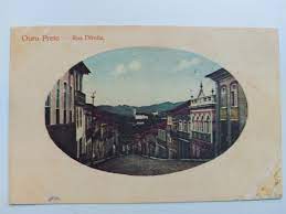 Cartao Postal Ouro Preto MG. Rua Direita. Ed. Casa Abilio 1982. Circulado Casa do Colecionador
