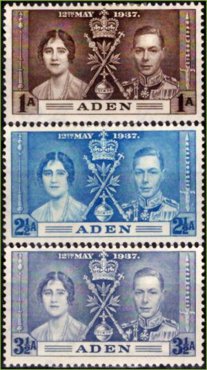 Aden - Emissão da coroação - 1937 - S/Completa