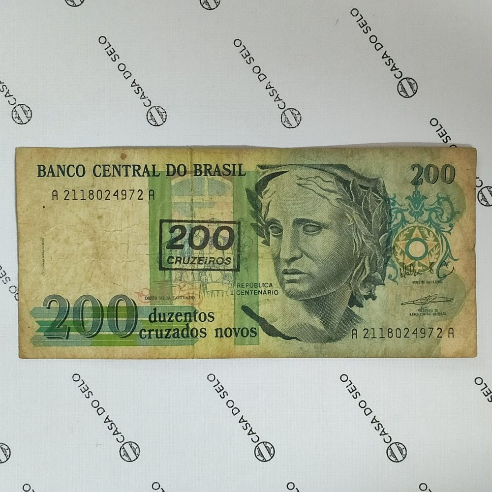 Brasil | 200 Cruzados Novos (carimbo) | Ced-070