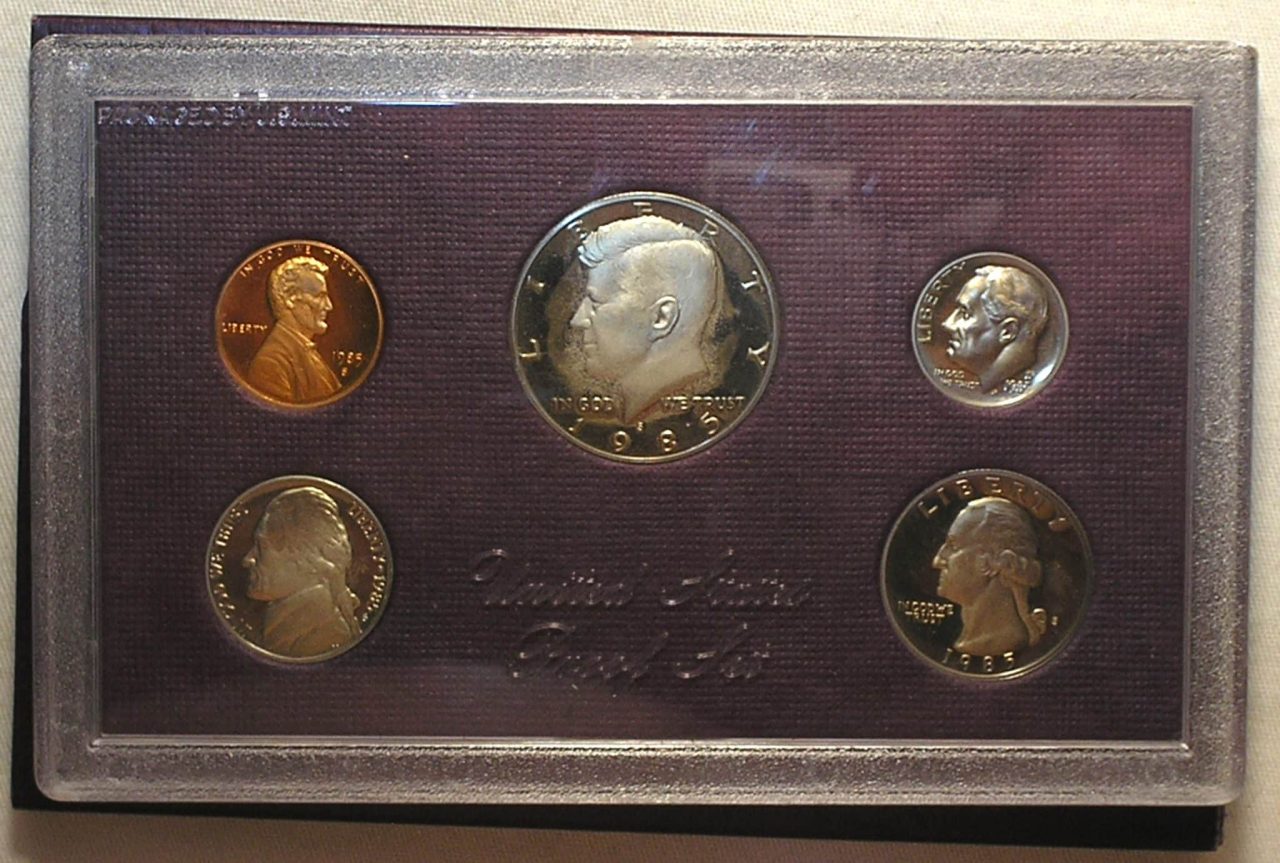 Estojo Mint Set Proof - 1985-s San Francisco / com 5 Moedas / cod.ems1