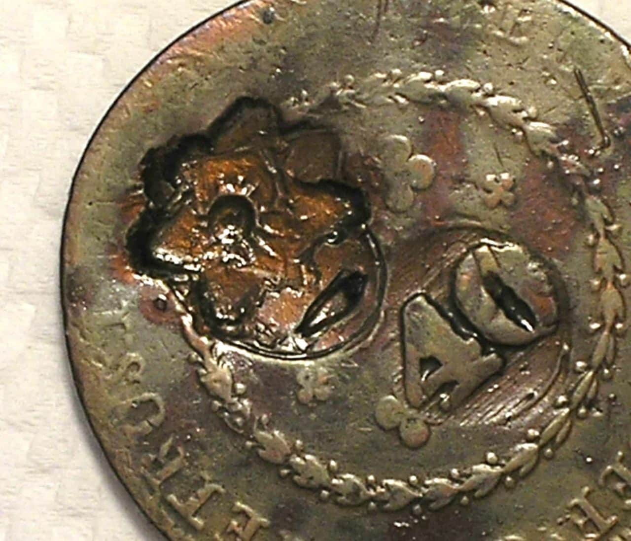 - Exemplar Legítimo e Extremamente raro) 80 Réis – 1826 - Rio Com Carimbo do Sapateiro - Cobre do Império / Box24