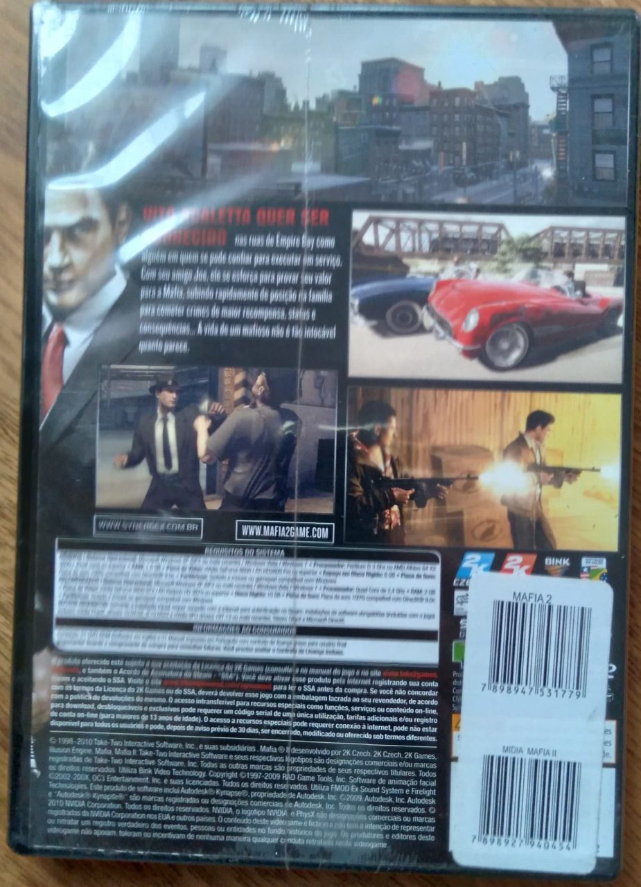 | Casa do Colecionador Jogo Computador PC dvd Mafia II. Vito Scaletta quer ser conhecido