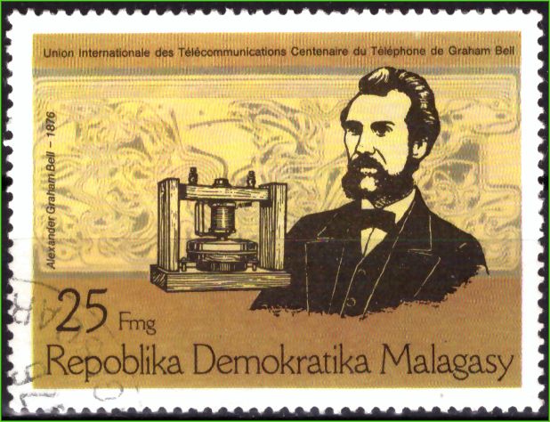 Madagascar - Alexander Graham Bell e o 1º telefone - 1976