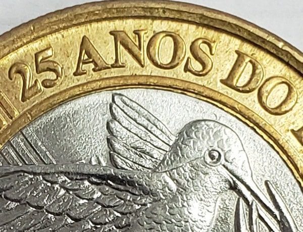 Moeda anomala com data marcada 1 real Beija Flor 2019