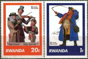 Ruanda - Pinturas de Norman Rockwell - 1981 - S/Incompleta