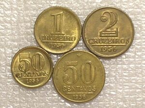 0,50 / 0,50 / 1 / 2 Cruzeiros - 1956 = Modulos pequeno - Mbc/S