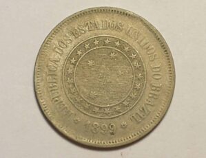 100 Réis - 1899 - Cunho Raso / República / Mbc/Soberba