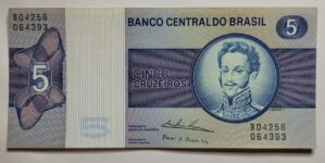 5 (Cinco Cruzeiros) - Cédula C135 - FE - Série B04256 (Ano 1974)