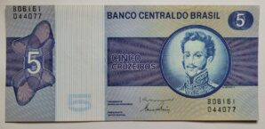5 (Cinco Cruzeiros) - Cédula C136 - FE - Série B06161 (Ano 1979)