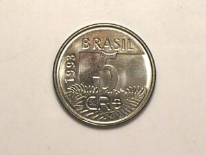 5 Cruzeiros de 1993 - Fauna = Arara - Flor de Cunho