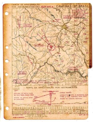 Antiga Carta De Aproximação e Pouso Aeroporto De Viracopos - Campinas ( SP ) - 1951