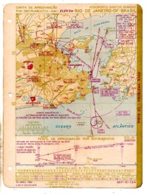 Antiga Carta De Aproximação - Pouso E Trafego Aeroporto Santos Dumont 1951