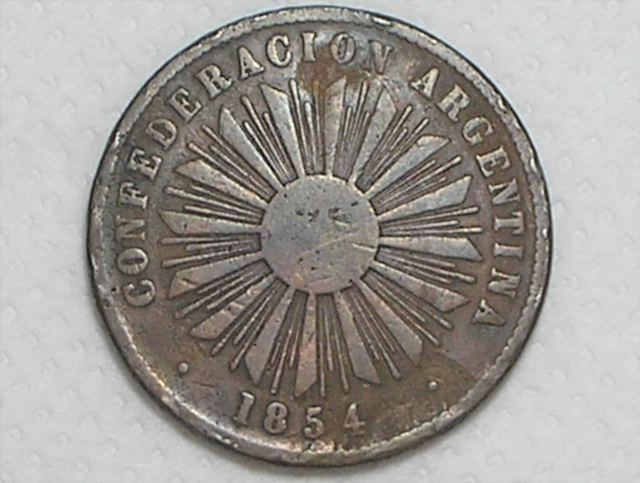 Argentina) 4 Centavos - 1854 / Tesouro Nacional / 35mm / Bronze / box47