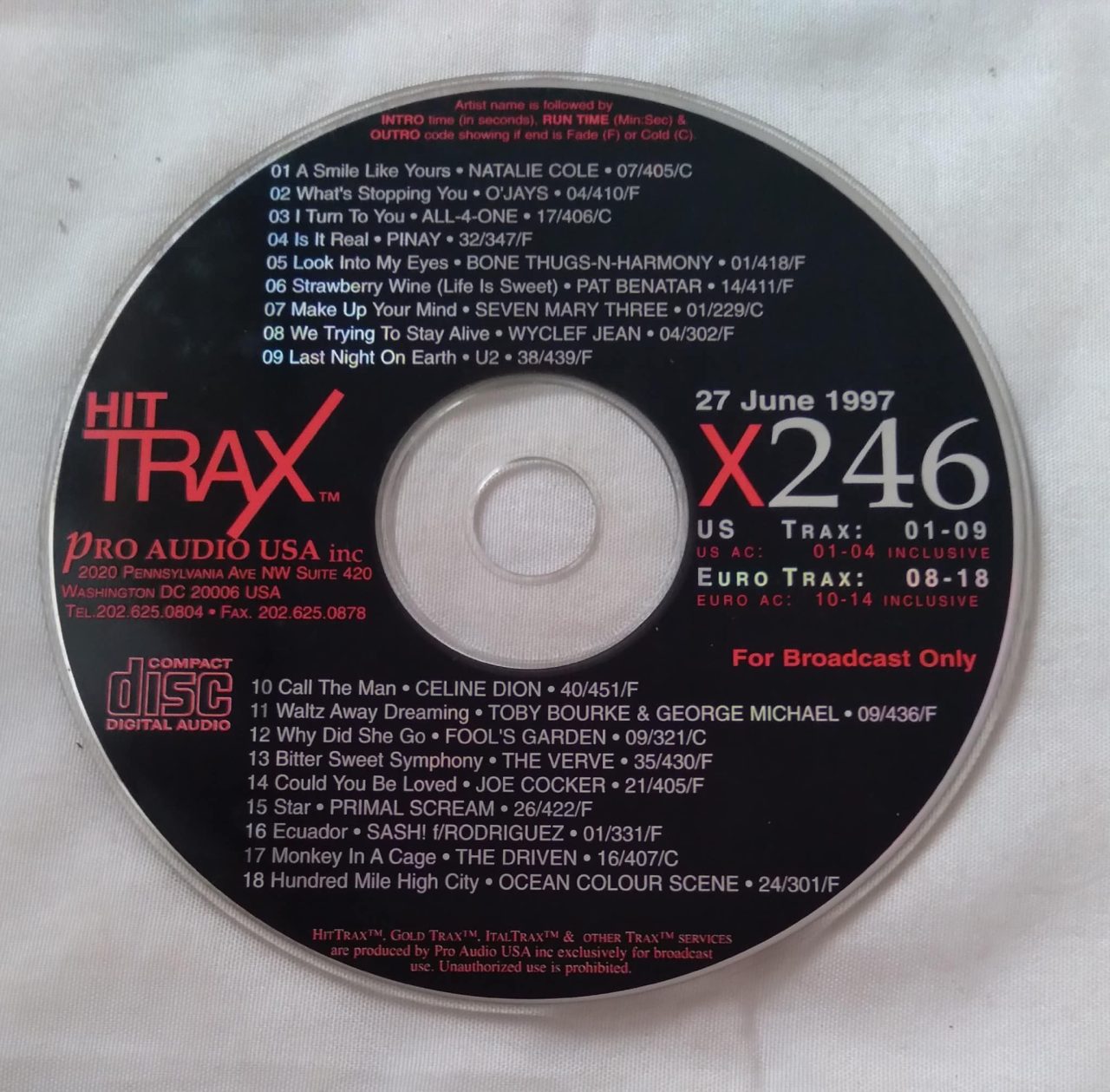 | Casa do Colecionador Cd promocional Pro Áudio Hit Trax X246 1997. Celine Dion U2 Joe Cocker.