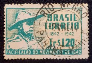 Comemorativos - RHM C0190 (Usado) 100 Anos da Pacificação de Minas por Caxias (1842) - 13/05/1944 (Selos do Brasil)