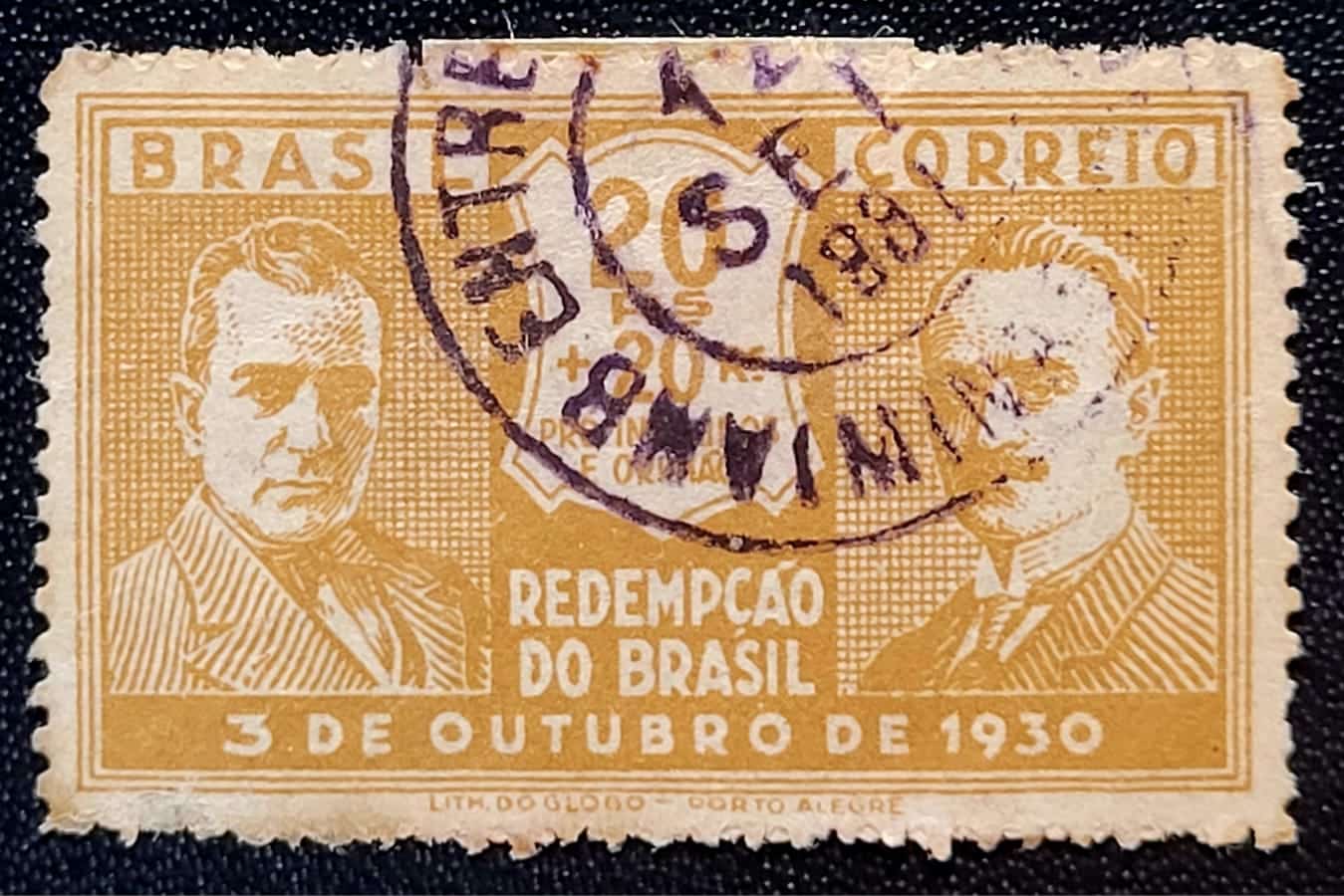 Comemorativos - RHM C0028 (usado) 20 Réis - Revolução de 3 de Outubro de 1930 - 29/04/1931 (Selos do Brasil)