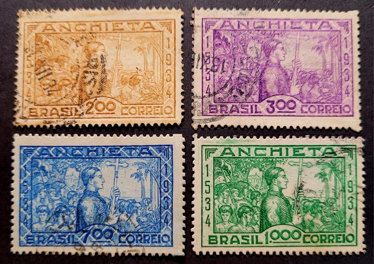 Comemorativos - RHM C0074 a C0077 (Usados) Série Completa - 4º Centenário do Nascimento de José de Anchieta - 08/11/1934 (Selos do Brasil)