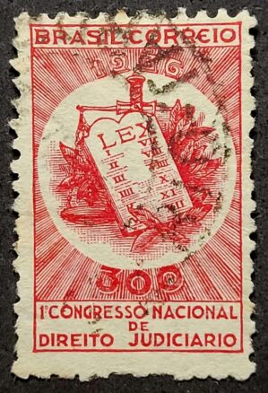 Comemorativos - RHM C0110 (Usado) 300 Réis - 1º Congresso Nacional de Direito Judiciário RJ - 04/07/1936 (Selos do Brasil)