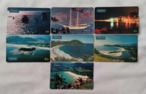 241Q Cartão telefone Brasil Telefônica 1999. Praias paulistas. Valor de cada ct.