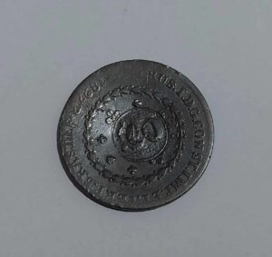 40 Réis c/carimbo geral de 20 Réis 1827 *Rio*