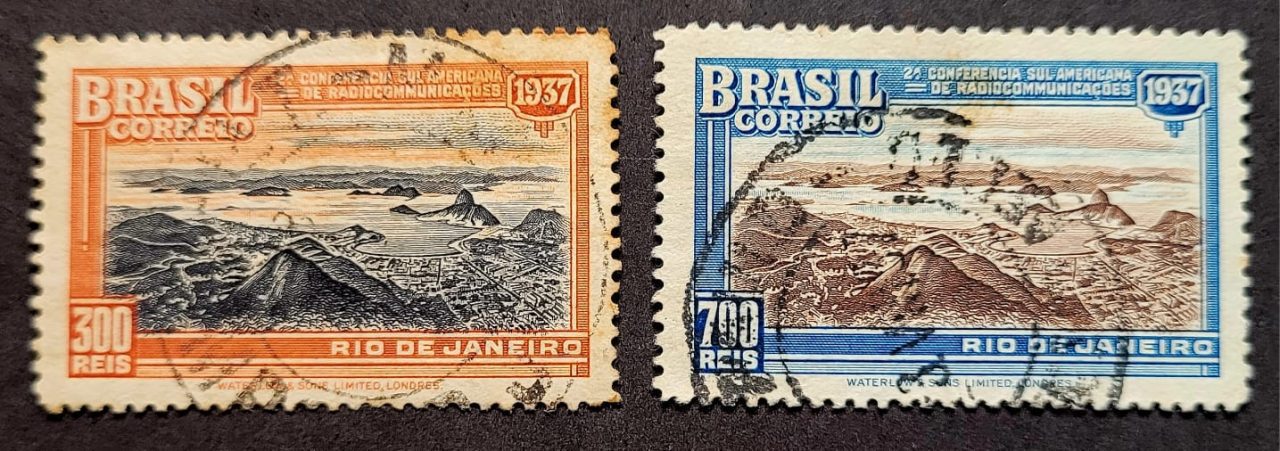 Comemorativos - RHM C0116 e C0117 (Usados) Série Completa - 2ª Conferência Sulamericana de Rádiocomunicações Rio de Janeiro/RJ - 09/06/1937 (Selos do Brasil)
