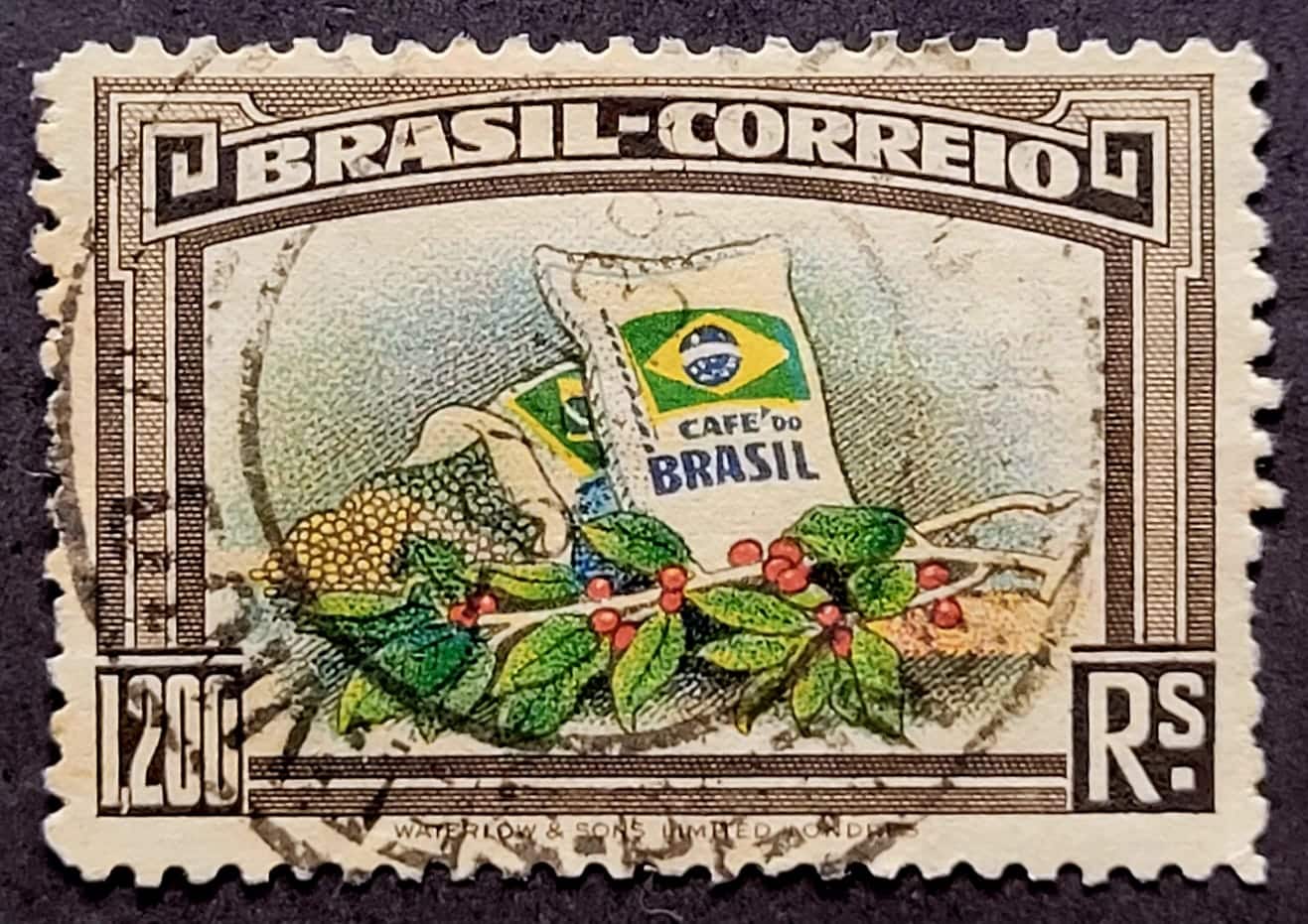 Comemorativos - RHM C0127 (Usado) 1.200 Réis - Propaganda do Café Brasileiro - 07/01/1938 (Selos do Brasil)