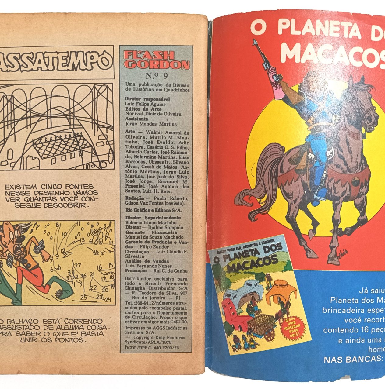 | Casa do Colecionador Flash Gordon nº 9 segunda série, formatinho, RGE 1976. HQ/Gibi