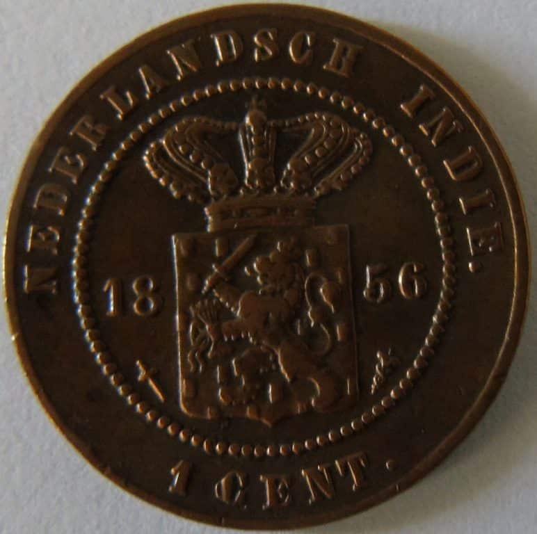 Netherlandsch Indie) 1 Cent - 1856 / Bronze / Sob/Flor /cod.860