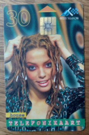 242P Cartão telefone Estônia Eesti Telefon 1997. House mulher mão no cabelo Kadri.
