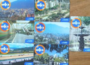 242Q Cartão telefone Venezuela Única. Vistas de Caracas. Valor cada ct