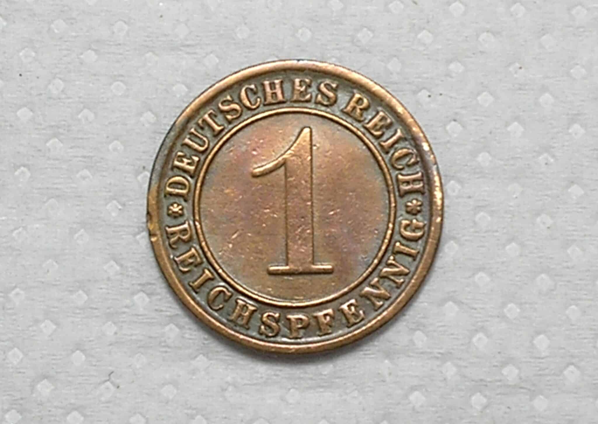 Alemanha 1 Reichspfennig 1924 F Stutgart Bronze Box49