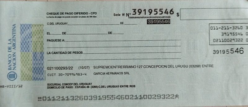 CHEQUE BANCÁRIO