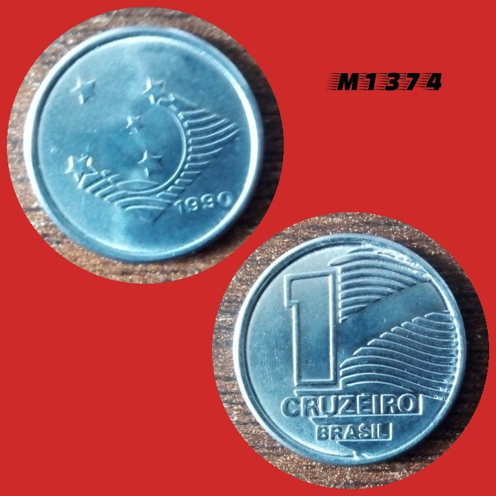 Moeda 1 Cruzeiro - Aço Inox - 3,6g - 20,5mm - 1990 - M1374