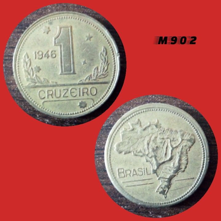Moeda 1 cruzeiro - Bronze-Alumínio - 7g - 23mm - 1946 - M902