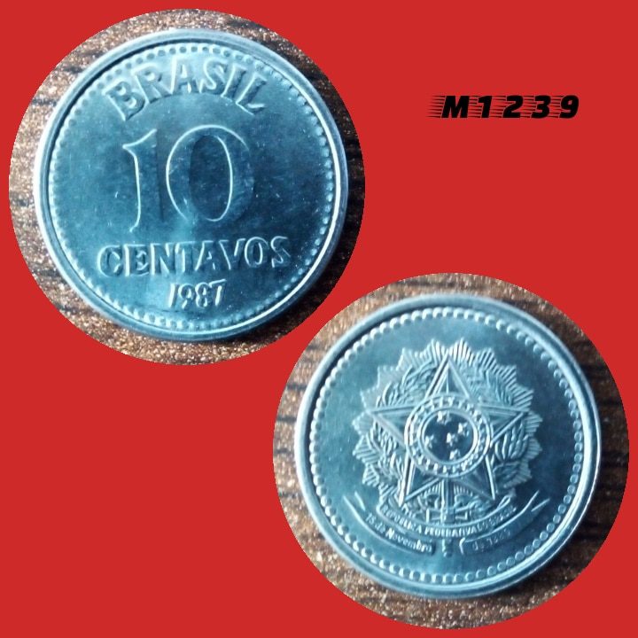 Moeda 10 centavos - Aço Inox - 2g - 17mm - 1987 - M1239