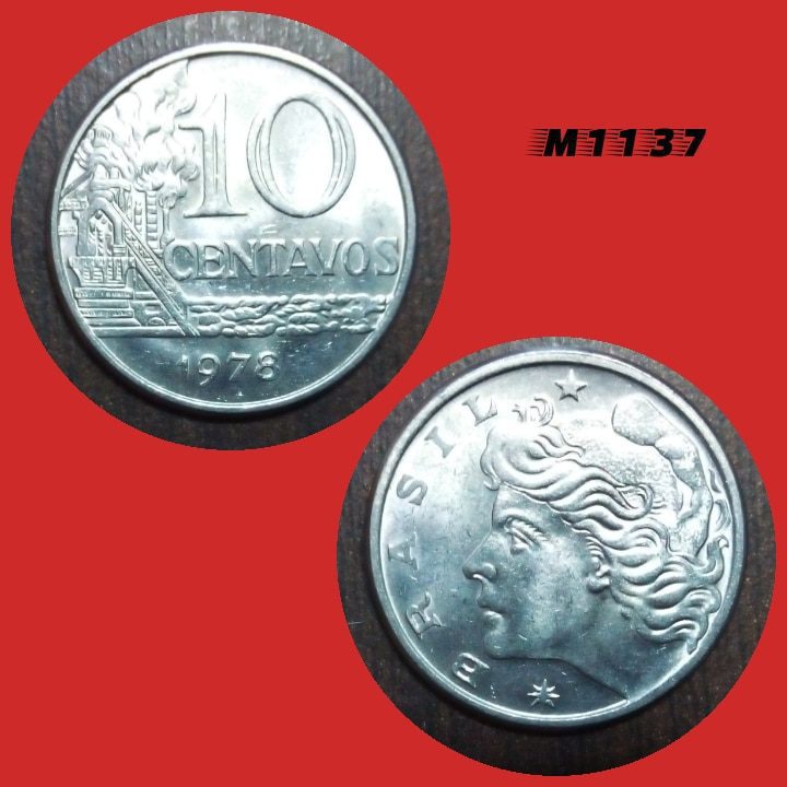 Moeda 10 centavos - Aço Inox - 4,2g - 23mm - 1978 - M1137