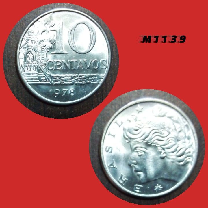 Moeda 10 centavos - Aço Inox - 4,2g - 23mm - 1978 - M1139