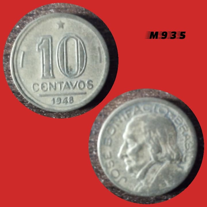 Moeda 10 centavos - Bronze-Alumínio - 3g - 17mm - 1948 - M935