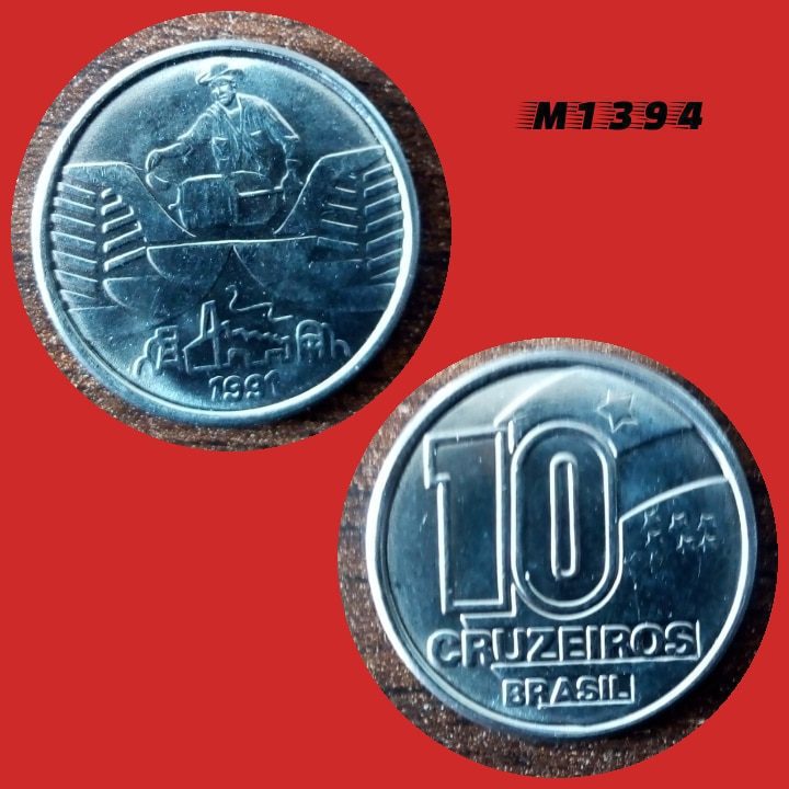 Moeda 10 Cruzeiros - Aço Inox - 4,4g - 22,5mm - 1991 - M1394