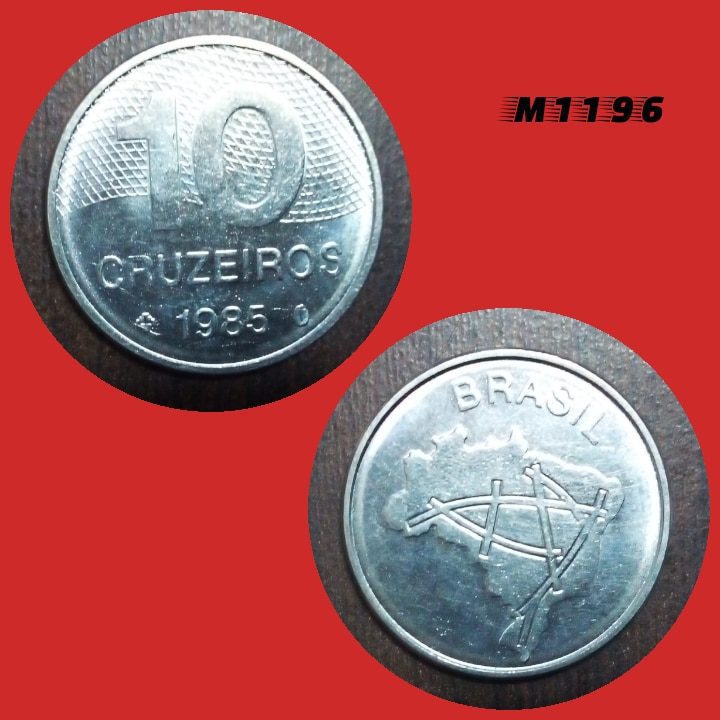 Moeda 10 cruzeiros - Aço Inox - 5,3g - 24mm - 1985 - M1196