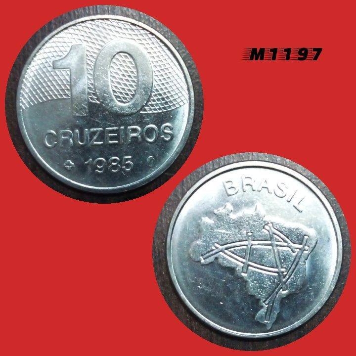 Moeda 10 cruzeiros - Aço Inox - 5,3g - 24mm - 1985 - M1197