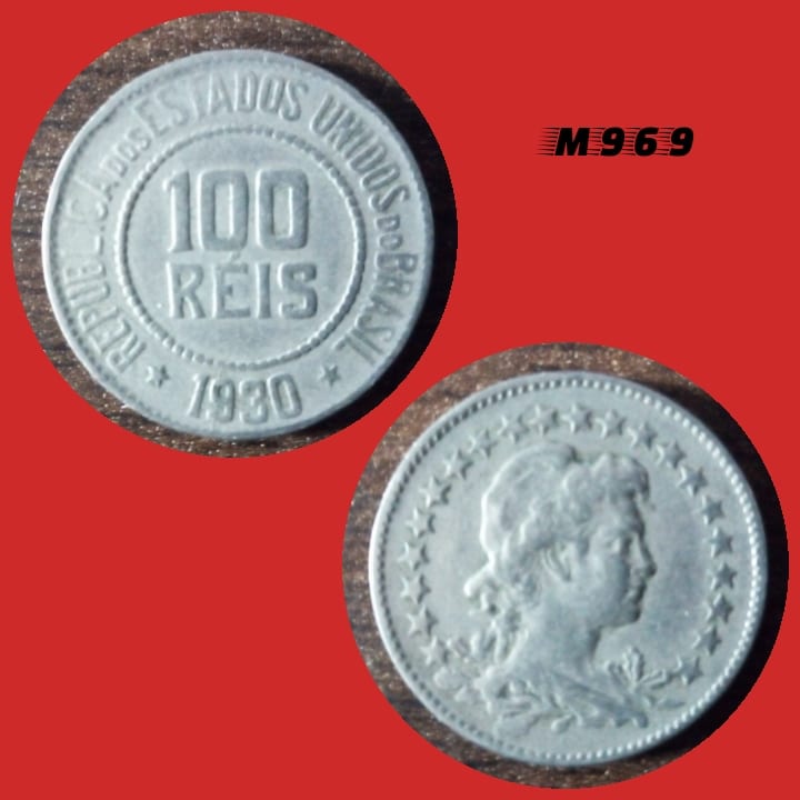 Moeda 100 Réis - CuproNíquel - 5g - 21mm - 1930 - M969