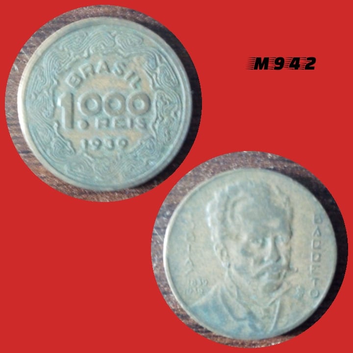 Moeda 1000 Réis - Bronze-Alumínio -7g - 24,5mm - 1939 - M942