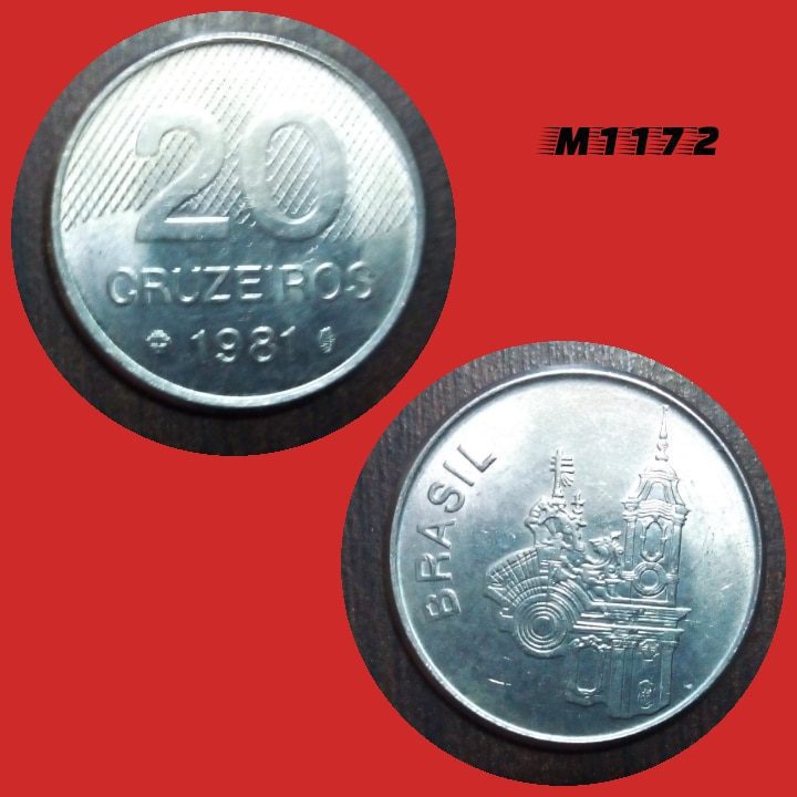 Moeda 20 cruzeiros - Aço Inox - 6,3g - 26mm - 1981 - M1172