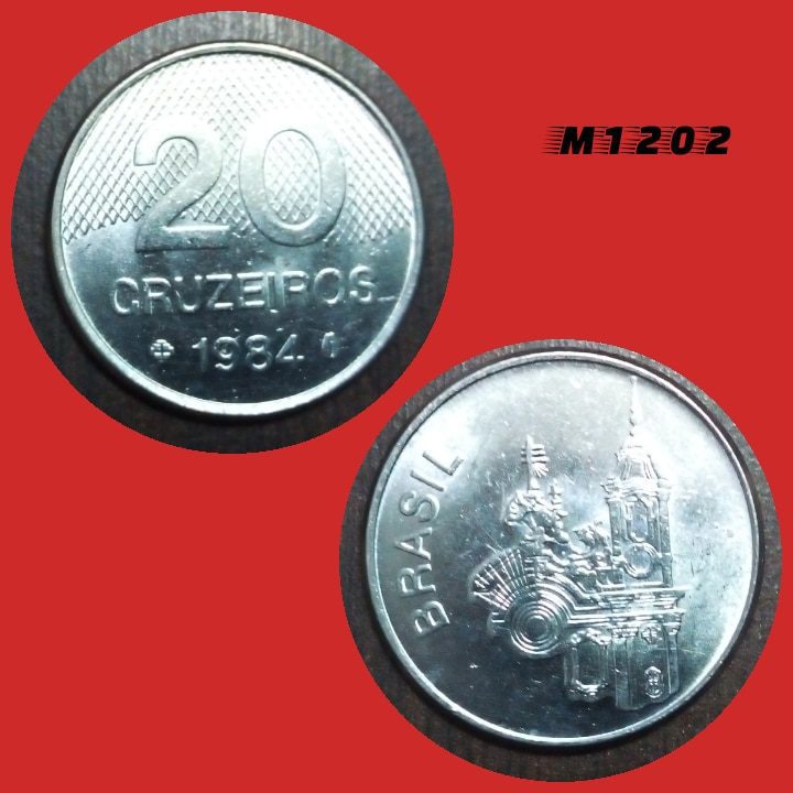 Moeda 20 cruzeiros - Aço Inox - 6,3g - 26mm - 1984 - M1202