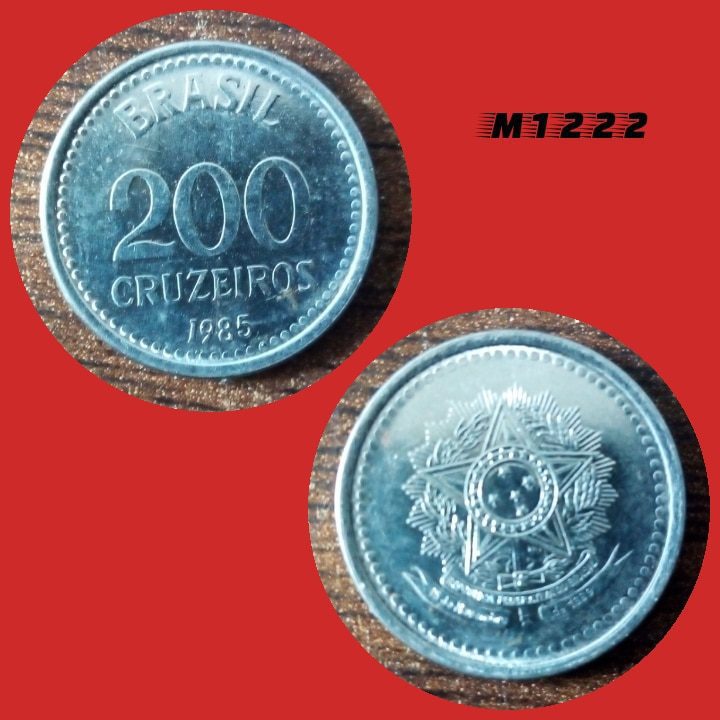 Moeda 200 cruzeiros - Aço Inox - 2,5g - 19mm - 1985 - M1222